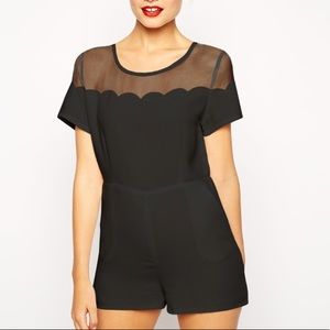 ASOS Black Romper with Mech Neckline
